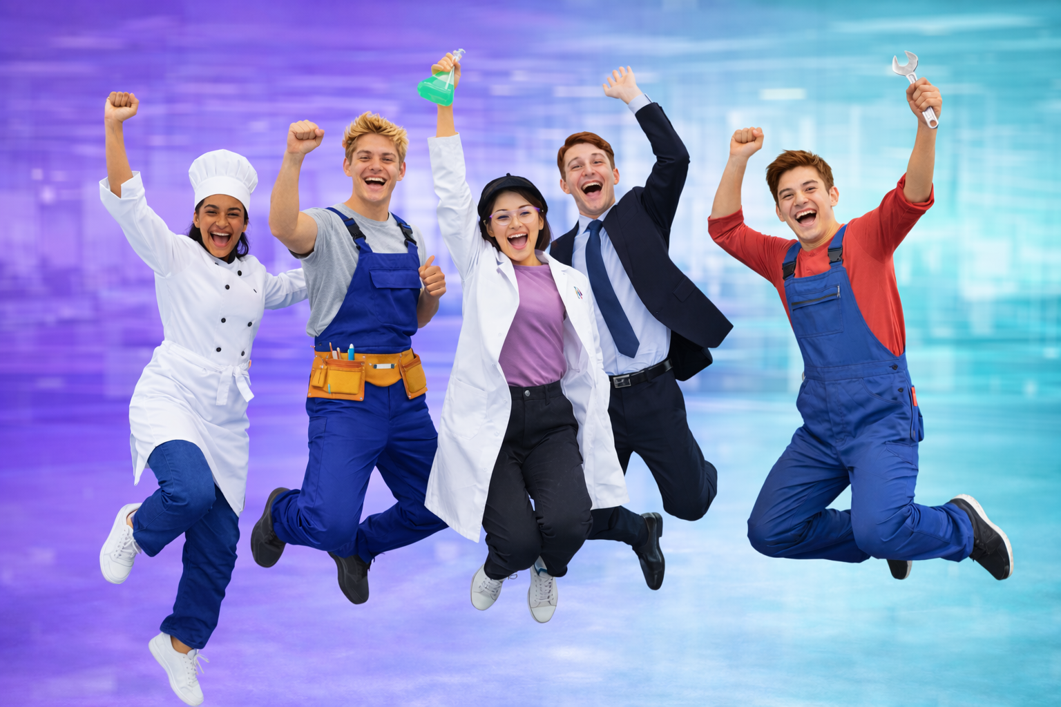 Froehliche Berufseinsteiger